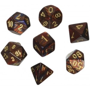 Chessex: Scarab Mini Blue Blood/Gold 7-Die RPG Set (CHX20419) Chessex: Scarab Mini Blue Blood/Gold 7-Die RPG Set (CHX20419)