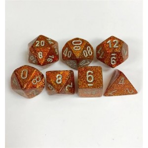 Chessex: Glitter Mini Gold/Silver 7-Die RPG Set (CHX20503)