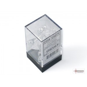 Translucent Clear/white Polyhedral 7-Dice Set (CHX23071)