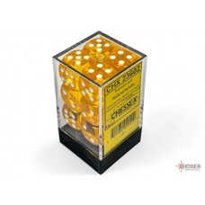 Translucent Yellow/white 16mm d6 Dice Block (12 dice) (CHX23602)