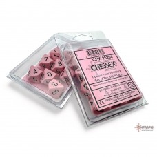 Chessex d10 Dice Set: Opaque - Pastel Pink/Black (10) (CHX25264)