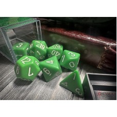  Opaque Polyhedral Green/white 7-Die Set (CHX25405)