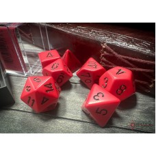  Opaque Polyhedral Red/black 7-Die Set (CHX25414)