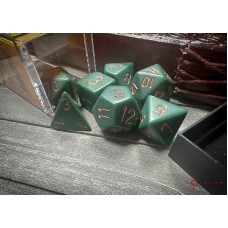  Opaque Polyhedral Dusty Green/copper 7-Die Set (CHX25415)