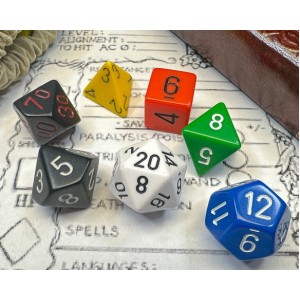Nostalgia Opaque GM & Beginner Player Polyhedral 7-Dice Set (CHX25499) Nostalgia Opaque GM & Beginner Player Polyhedral 7-Dice Set (CHX25499)