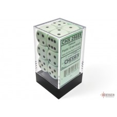 Opaque Pastel Green/black 16mm d6 Dice Block (12 dice) (CHX25665)