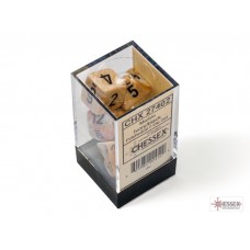 Marble Ivory/black Polyhedral 7-Dice Set (CHX27402)