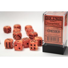 Vortex Orange/black 16mm d6 Dice Block (12 dice) (CHX27633)