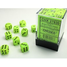 Vortex Bright Green/black 12mm d6 Dice Block (36 dice) (CHX27830)
