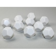  Opaque Polyhedral Bag of 10 Blank White D12 (CHX29035)