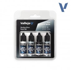 Vallejo: True Metallic Metal SET - Sterling Silver Paint Set (VJ77251)