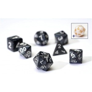 Sirius a Dice Pearl Charcoal Grey Acrylic Dice Set (SDZ0001-01)