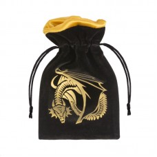 Dragon Black & golden Velour Dice Bag (QBDRA121)