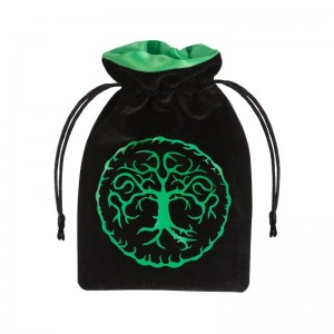Forest Black & green Velour Dice Bag (QBFOR121)