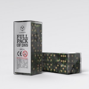 Full Pack of D6s: Bottle green & Gold (QS20603)