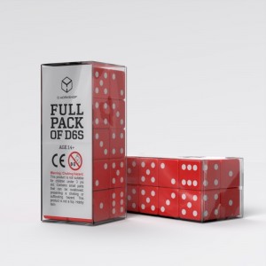 Full Pack of D6s: Red&White (QS20606)