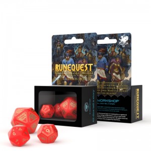 RuneQuest Red & gold Expansion Dice (3) (QSRQE53)
