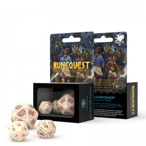 RuneQuest Beige & burgundy Expansion Dice (3) (QSRQE87)