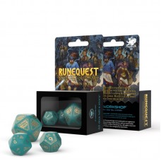 RuneQuest Turquoise & gold Expansion Dice (3) (QSRQE97)