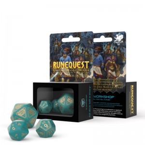 RuneQuest Turquoise & gold Expansion Dice (3) (QSRQE97)