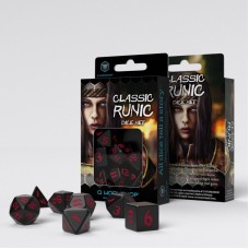 Classic Runic Black & red Dice Set (7) (QSCLR06)