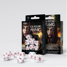 Classic Runic White & red Dice Set (7) (QSCLR26)