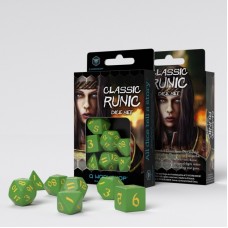 Classic Runic Green & yellow Dice Set (7) (QSCLR2F)