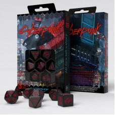 Cyberpunk Red Dice Set - Blood over Chrome (QSCPU06)