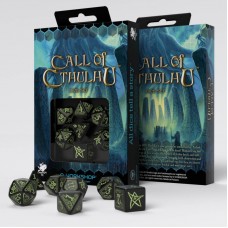 Call of Cthulhu Dice Black & glow-in-the-dark Dice Set (QSCTH07)
