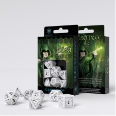 Elvish White & black Dice Set (7) (QSELV02)