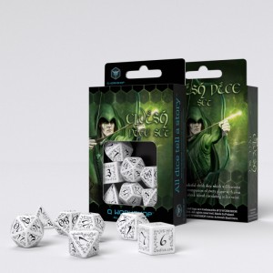 Elvish White & black Dice Set (7) (QSELV02)