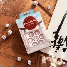 Japanese Dice Set - Blue Star Lotus (QSKAN3Z)