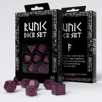 Runic Shimmering black with magenta Dice Set (QSRUN08)