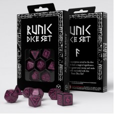 Runic Shimmering black with magenta Dice Set (QSRUN08)