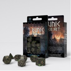 Runic Bottle-green & gold Dice Set (QSRUN98)