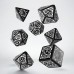 Steampunk Clockwork Black & White Dice Set (7) (QSSTC05)