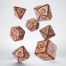 Steampunk Clockwork Caramel & White Dice Set (7) (QSSTC72)