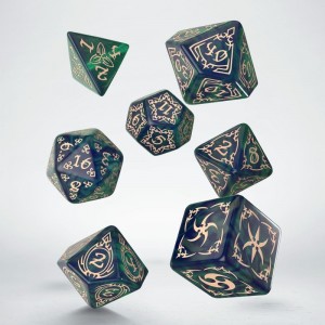 Tribal Dice Set: Blue-green & Beige (QSTRB02) Tribal Dice Set: Blue-green & Beige (QSTRB02)