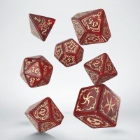 Tribal Dice Set: Shimmering red & Beige (QSTRB03) Tribal Dice Set: Shimmering red & Beige (QSTRB03)