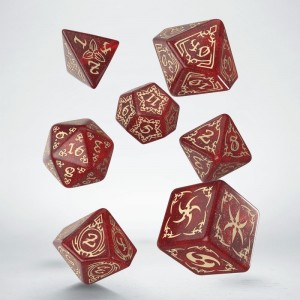 Tribal Dice Set: Shimmering red & Beige (QSTRB03) Tribal Dice Set: Shimmering red & Beige (QSTRB03)