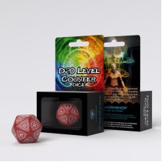 D20 Level Counter Red & white Die (1) (Q20LEV03)