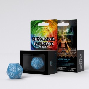 D20 Level Counter Blue & white Die (1) (Q20LEV33) D20 Level Counter Blue & white Die (1) (Q20LEV33)