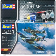 Model Set Bf109G-10 si Spitfire Mk. V (RV63710) (scara: 1/72)