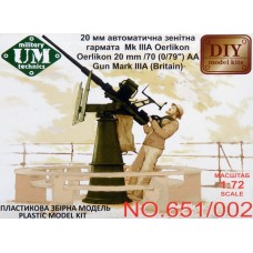 Oerlikon 20mm /70 (0/79 inch) AA Gun Mark IIIA (Britain) (HP650-002)