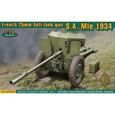 French 25mm Anti-tank gun S.A. MIe 1934 (HP72523) (scara: 1/72)