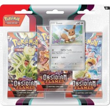 POKEMON TCG: Scarlet and Violet: Obsidian Flames: 3 Pack Booster Blister - Eevee Promo Card (PKM196-85378)