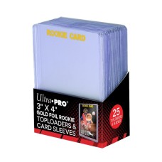 3" x 4" Clear "Rookie Gold" Toploaders & Card Sleeves Combo (25ct) for Standard Size Cards (UP15282)