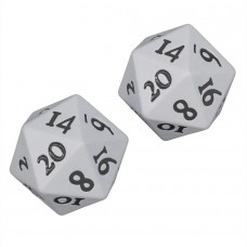 Vivid Heavy Metal Dice D20 - White (2ct) (UP16180)