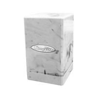 Marble Satin Tower Deck Box - White / Black (UP16347)